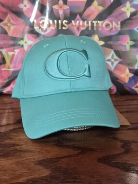 Coach Teal Baseball Cap with Embossed Logo Patch